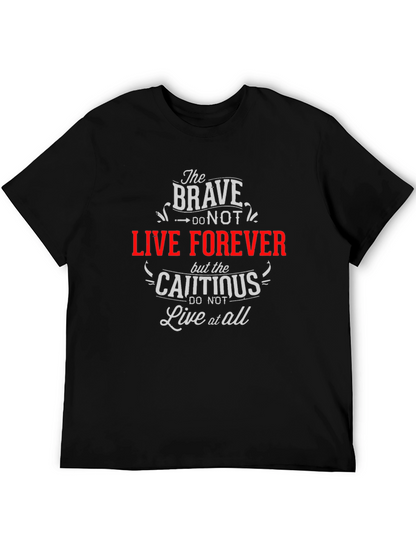 Camiseta Negra con Frase Inspiradora The Brave