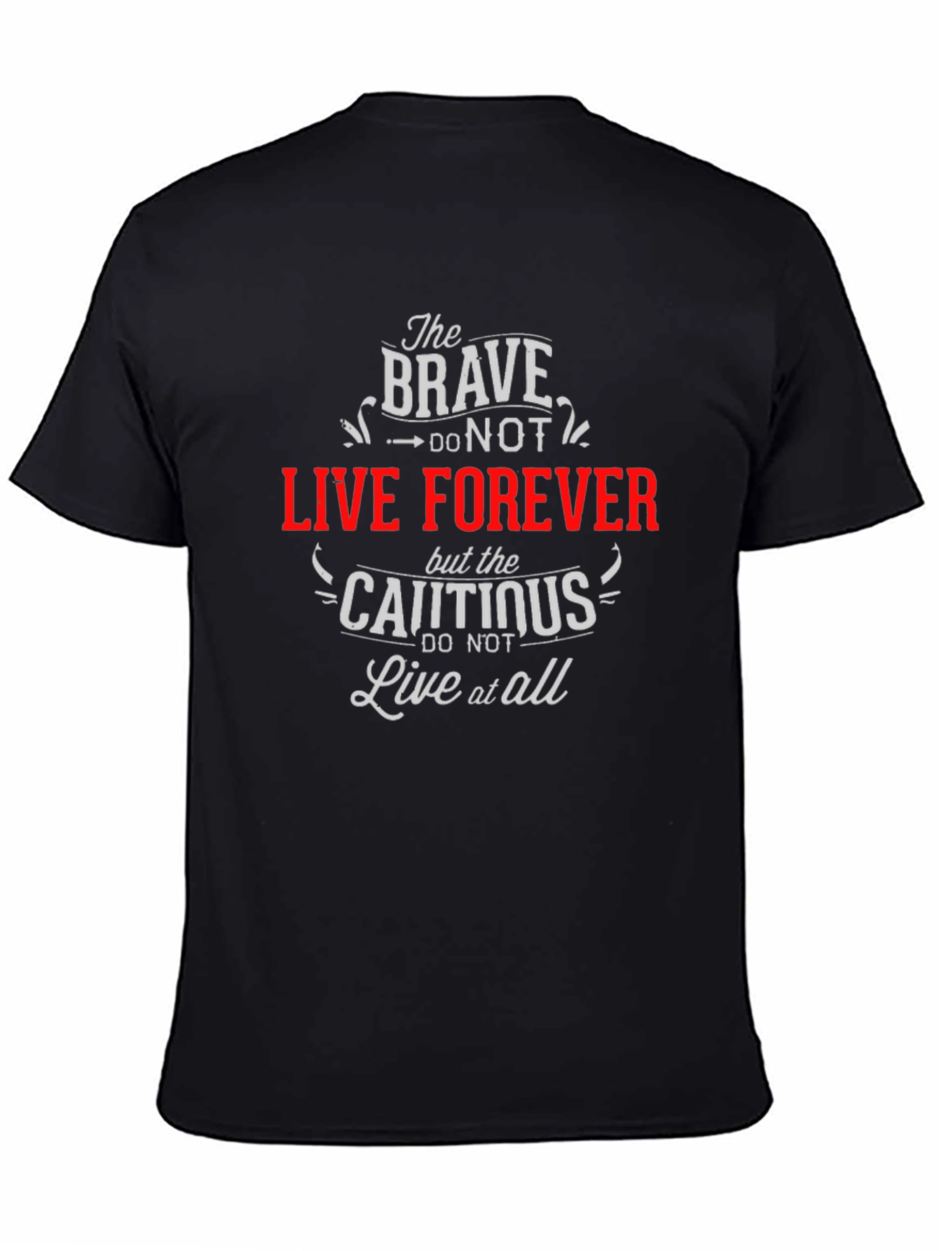 Camiseta Negra con Frase Inspiradora The Brave