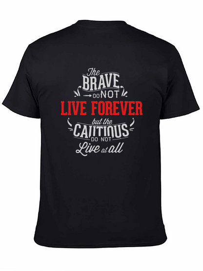 Camiseta Negra con Frase Inspiradora The Brave