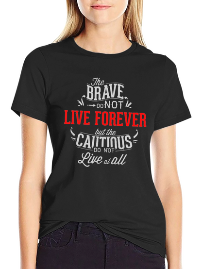Camiseta Negra con Frase Inspiradora The Brave