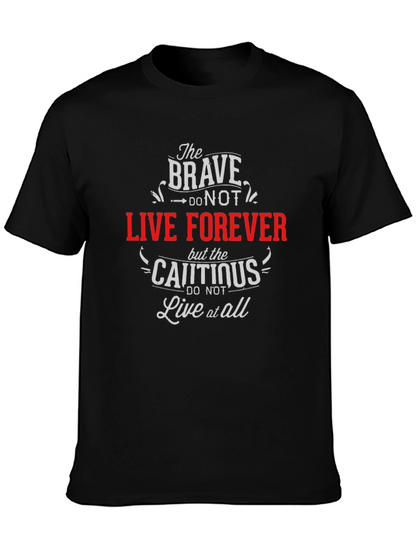 Camiseta Negra con Frase Inspiradora The Brave