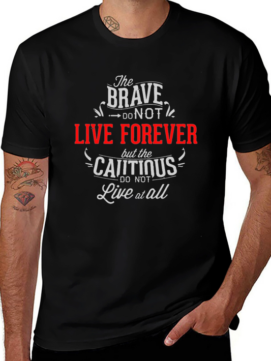 Camiseta Negra con Frase Inspiradora The Brave