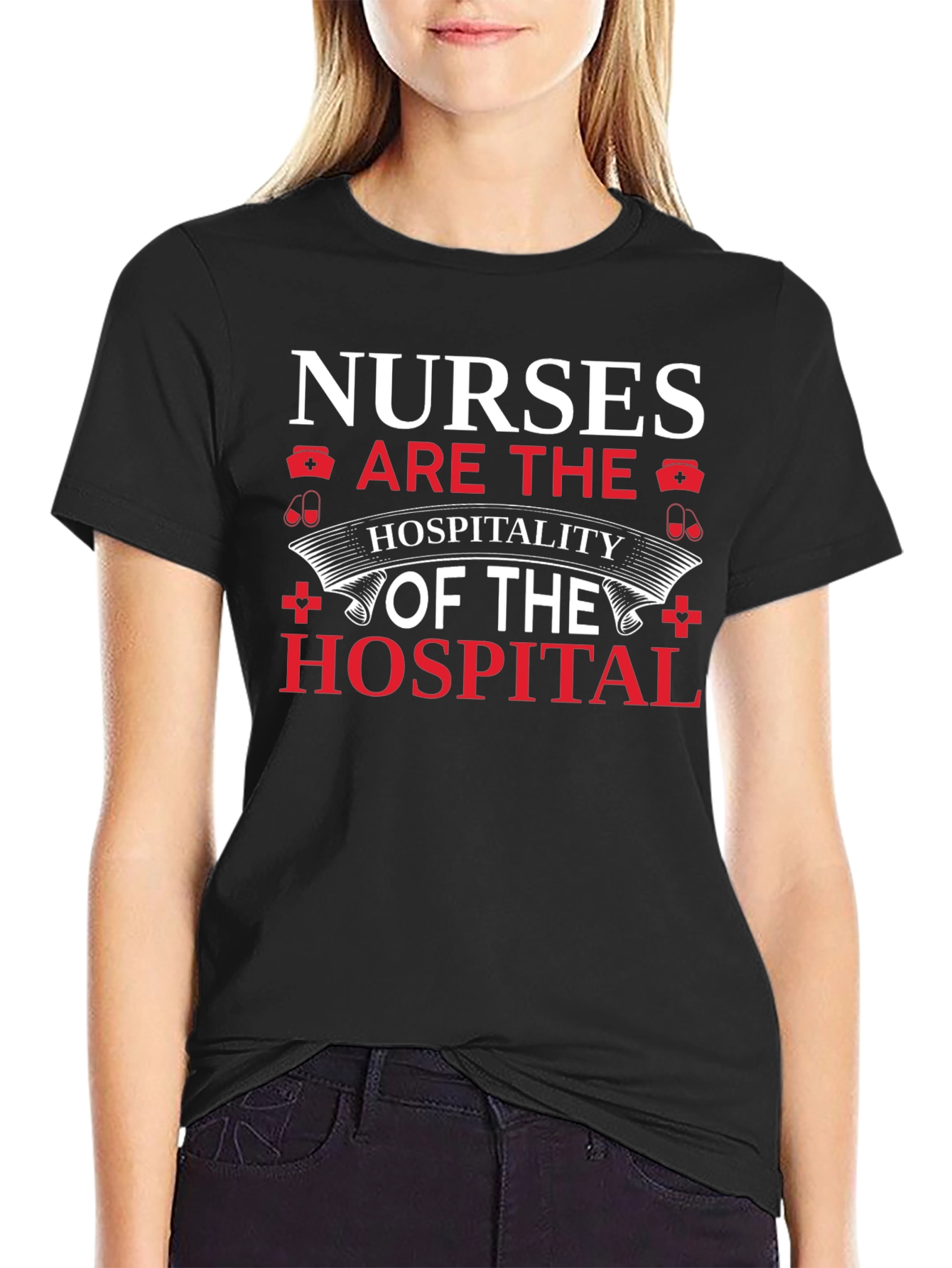 Camiseta Negra Nurses Are The Hospitality of the Hospital