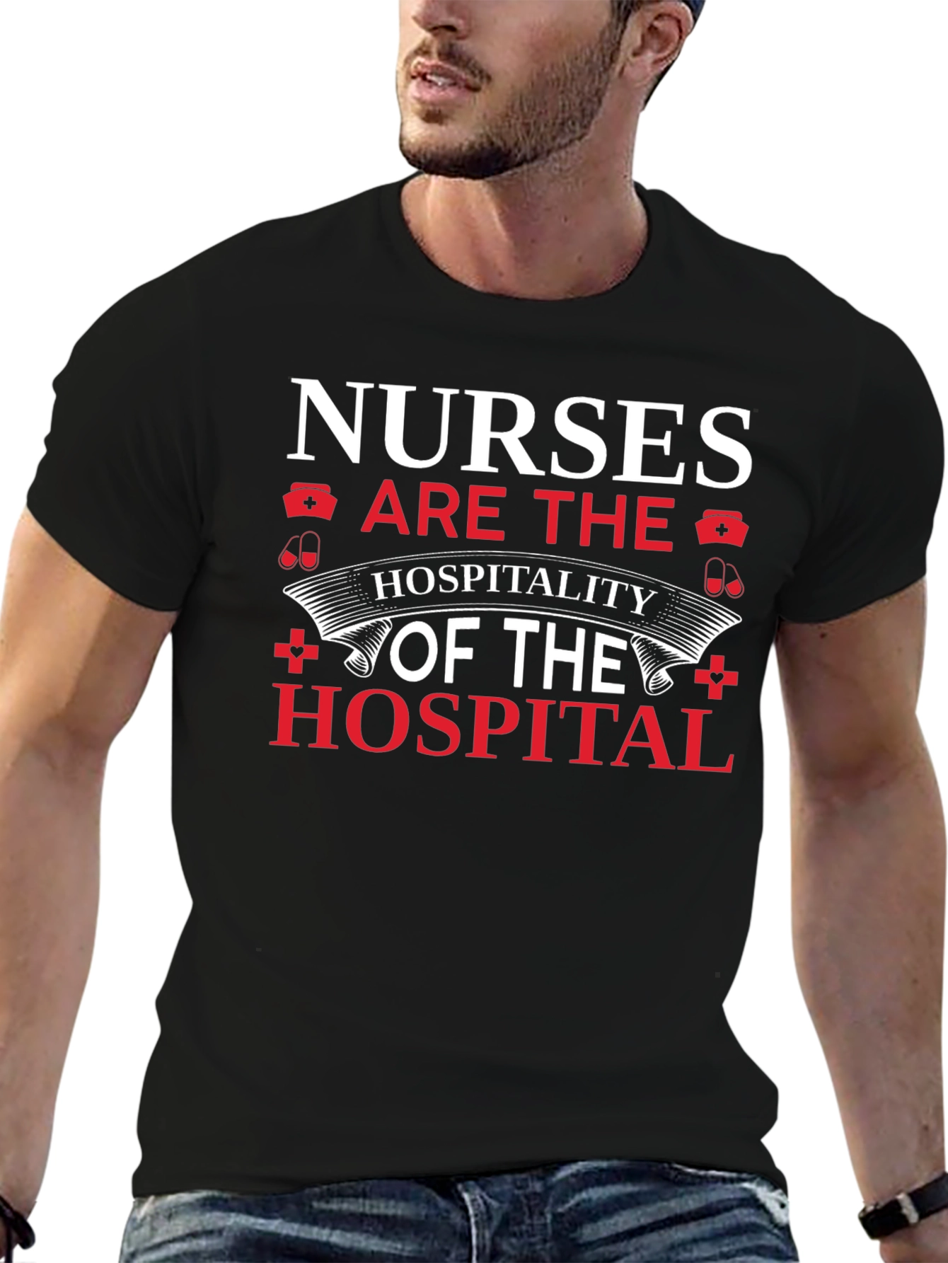 Camiseta Negra Nurses Are The Hospitality of the Hospital