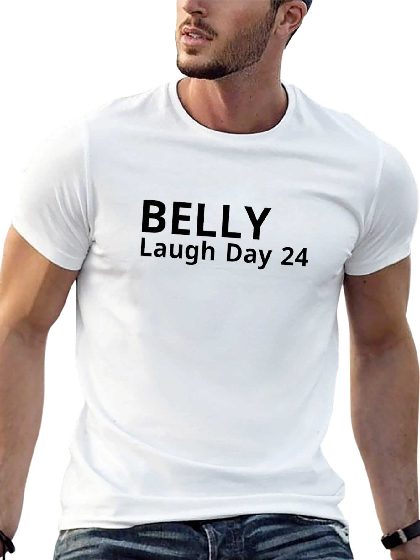 Camiseta Negra Belly Laugh Day 24 Casual Unisex