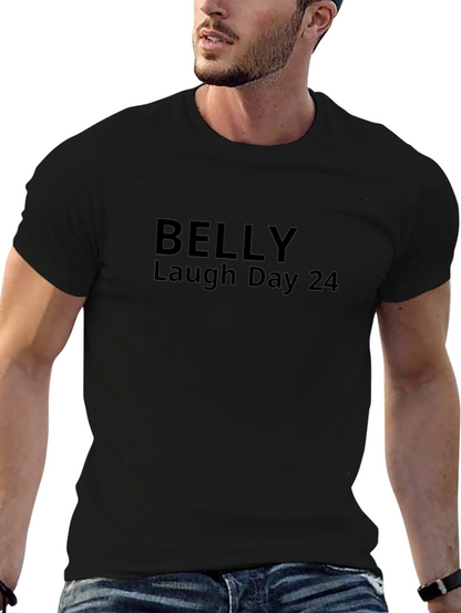 Camiseta Negra Belly Laugh Day 24 Casual Unisex
