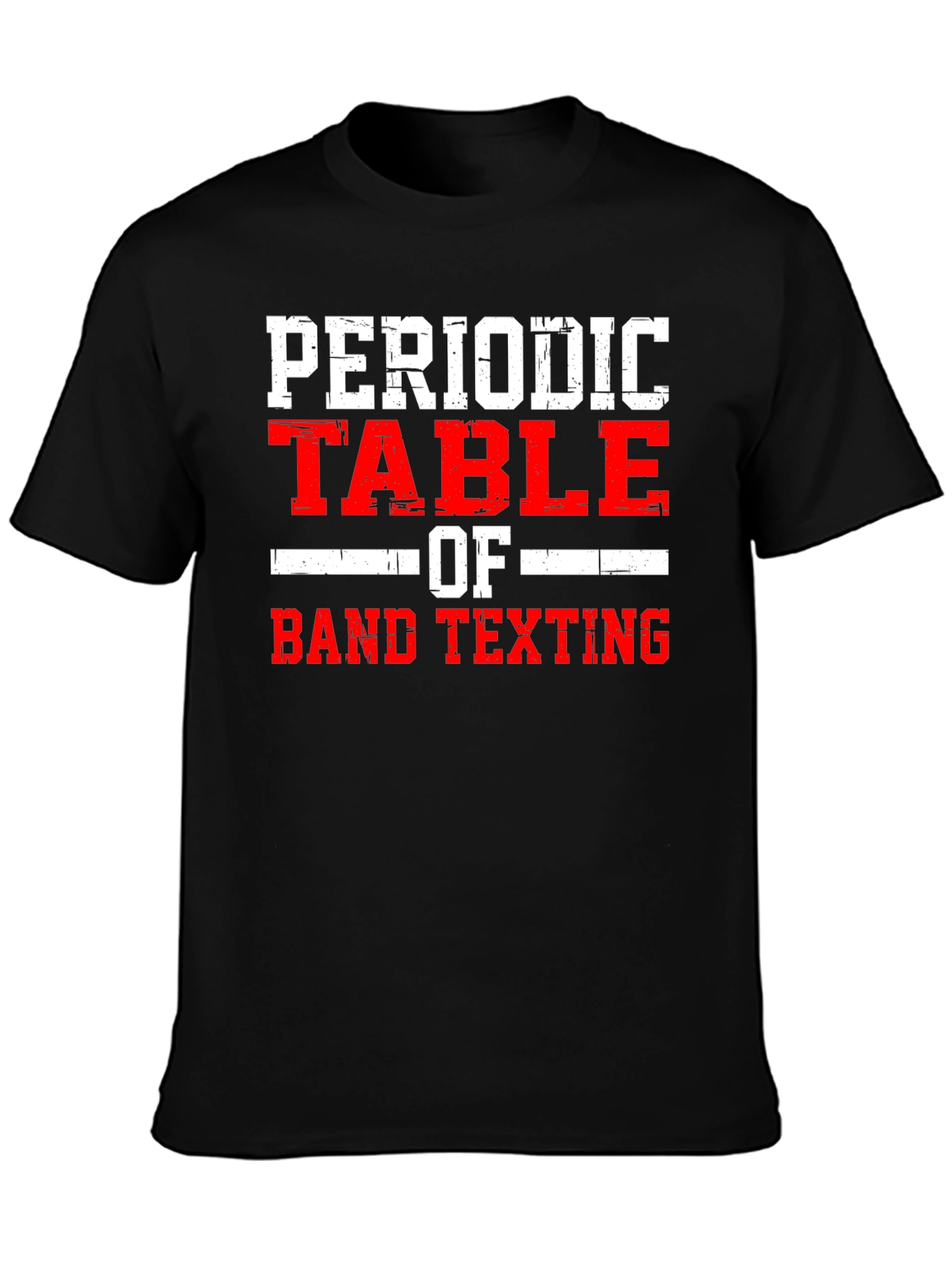 Camiseta Negra: Tabla Periódica de Texting de Banda