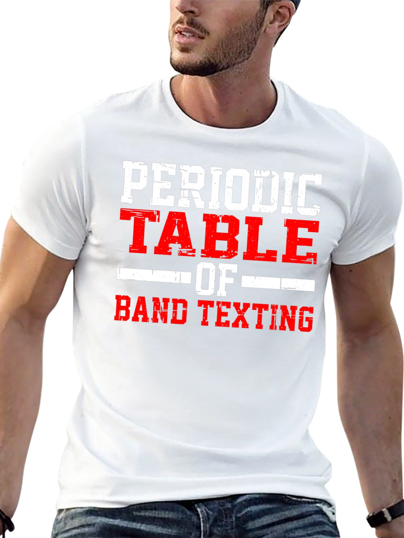 Camiseta Negra: Tabla Periódica de Texting de Banda
