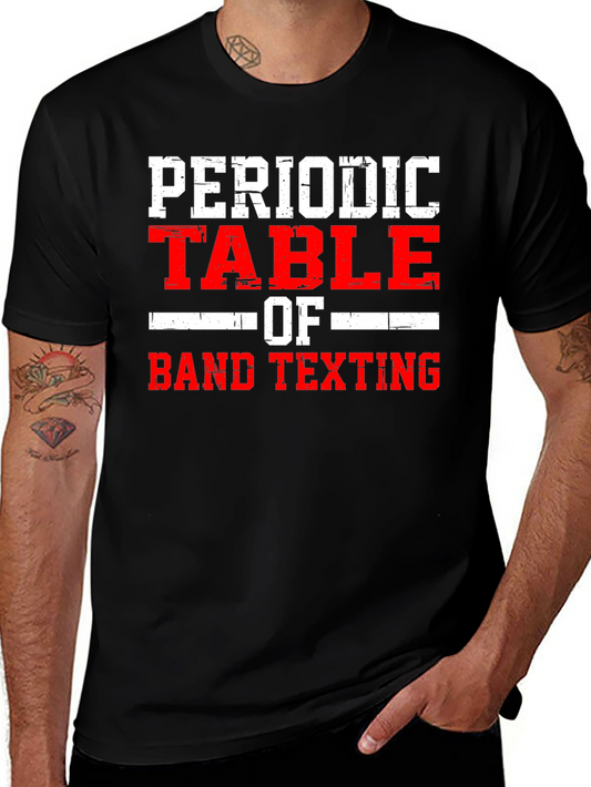 Camiseta Negra: Tabla Periódica de Texting de Banda