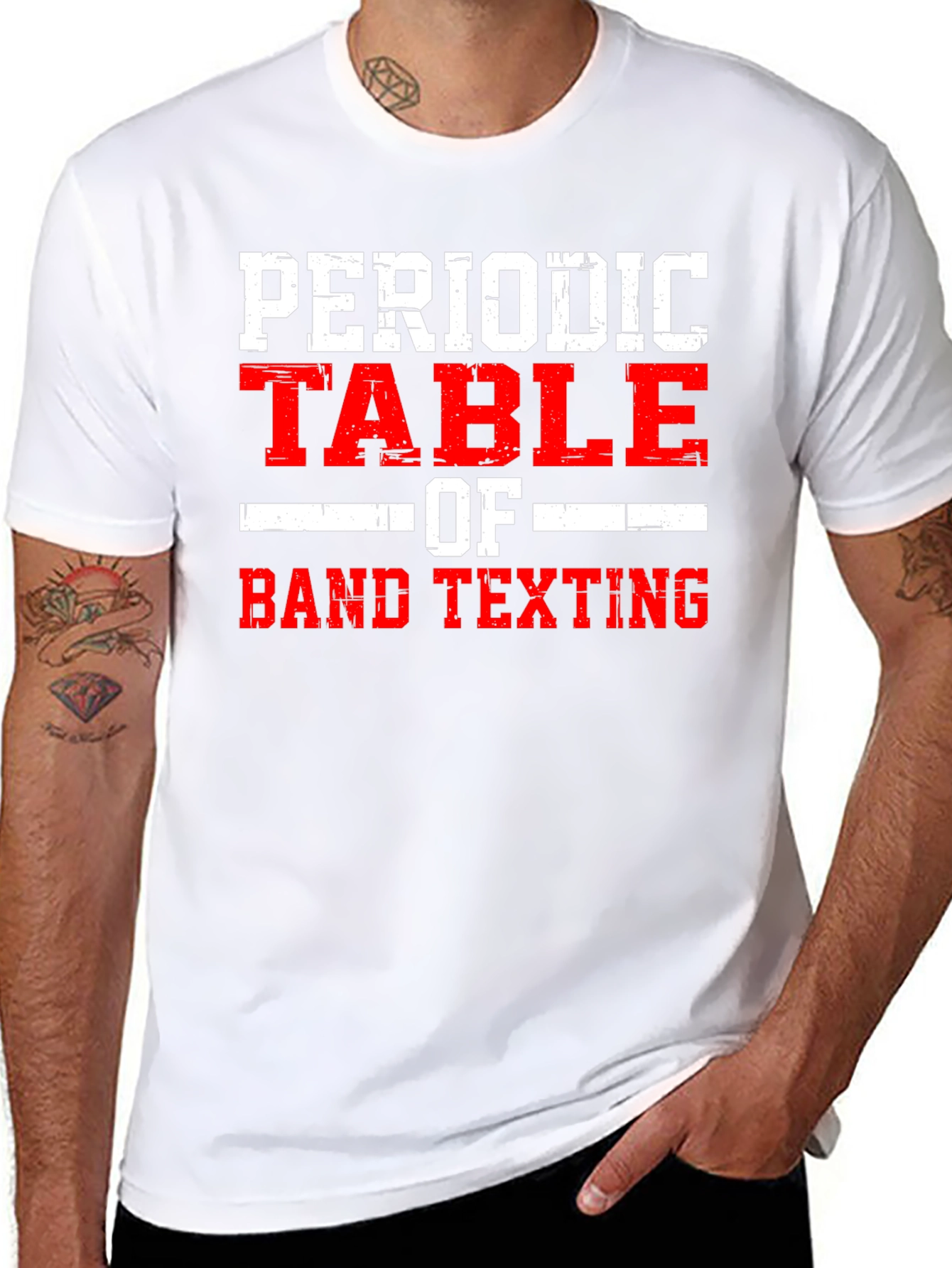 Camiseta Negra: Tabla Periódica de Texting de Banda