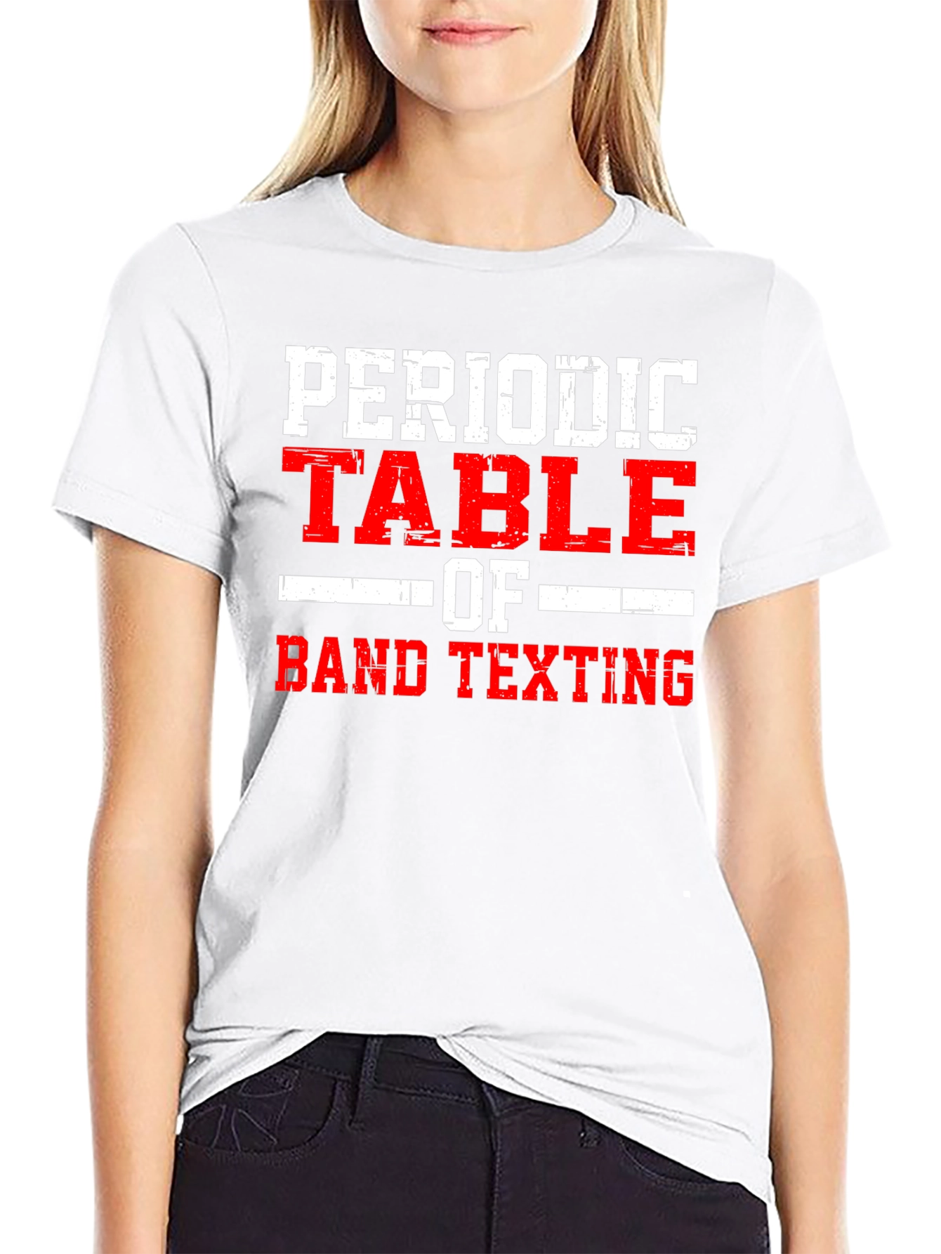 Camiseta Negra: Tabla Periódica de Texting de Banda