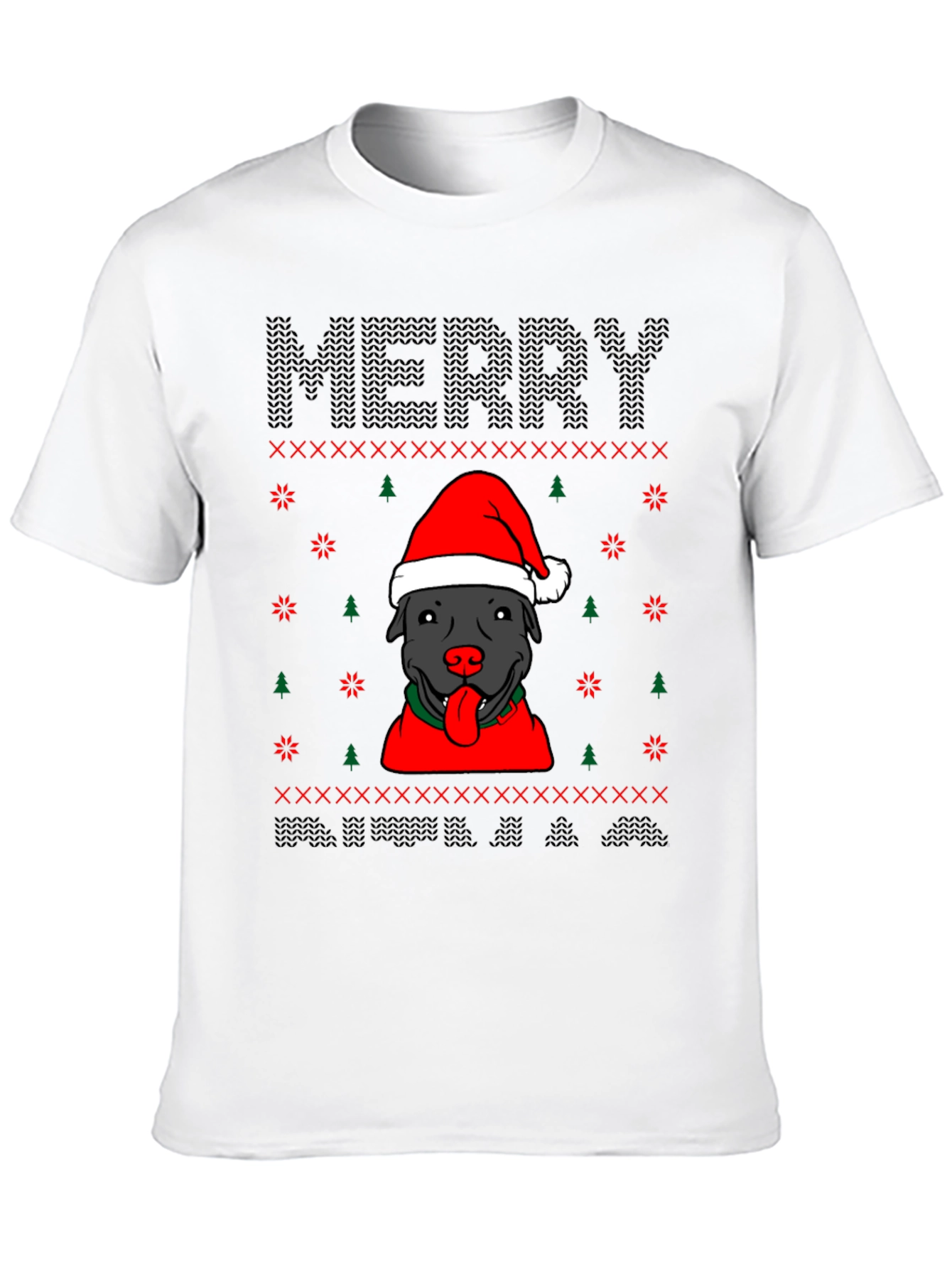 Camiseta Navideña Perro Pitbull Festiva