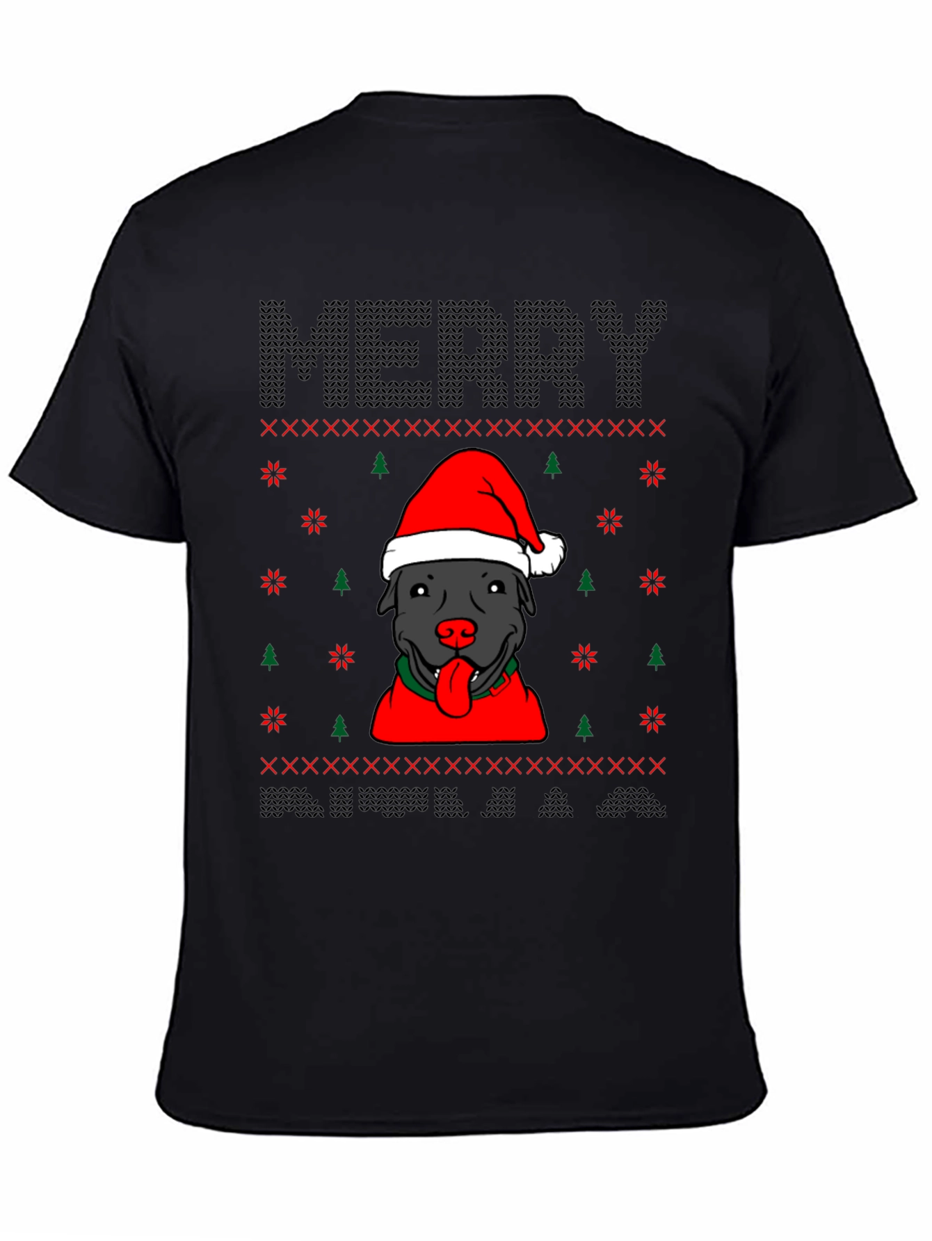 Camiseta Navideña Perro Pitbull Festiva