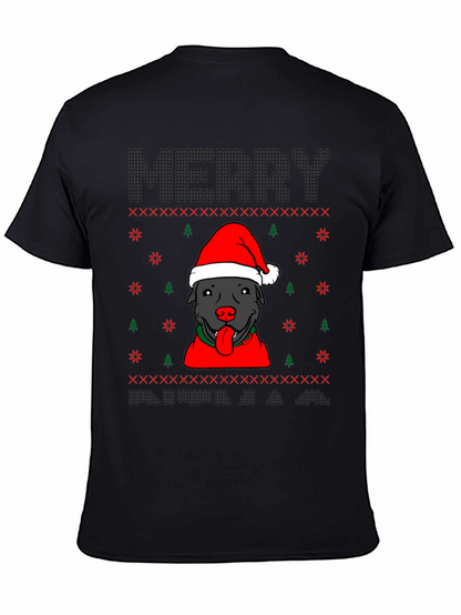 Camiseta Navideña Perro Pitbull Festiva