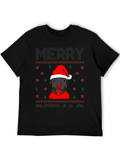 Camiseta Navideña Perro Pitbull Festiva