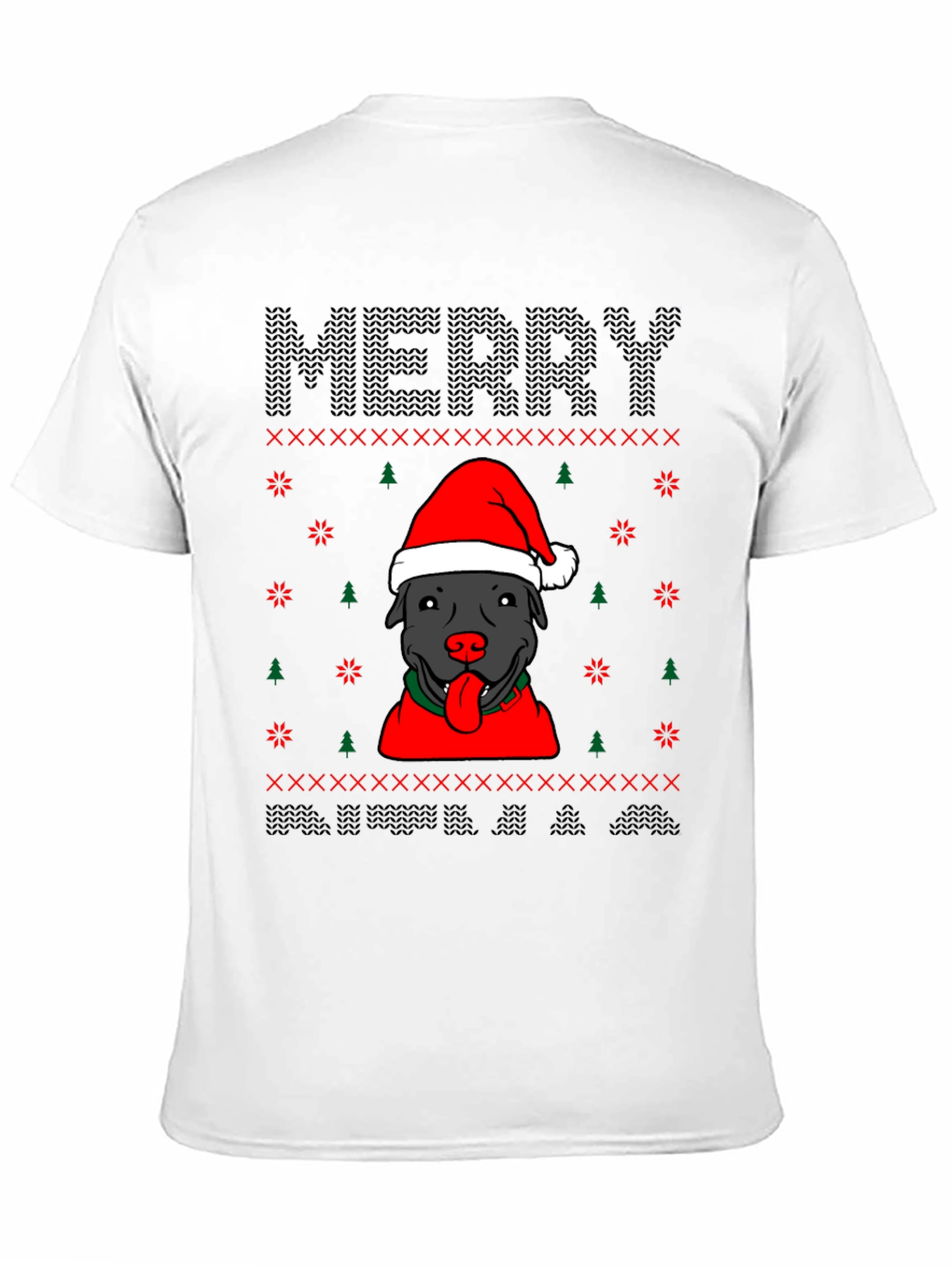 Camiseta Navideña Perro Pitbull Festiva