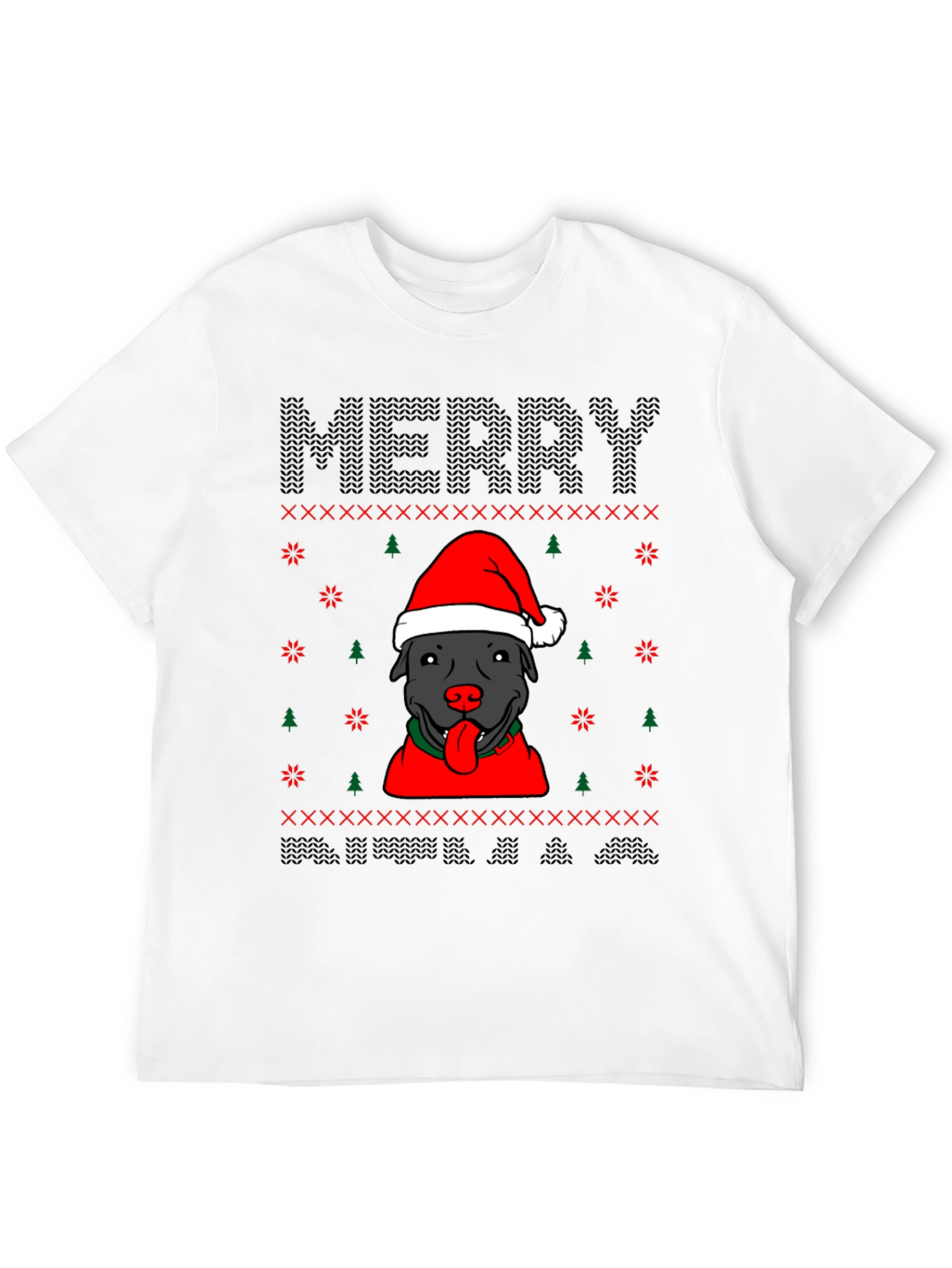 Camiseta Navideña Perro Pitbull Festiva