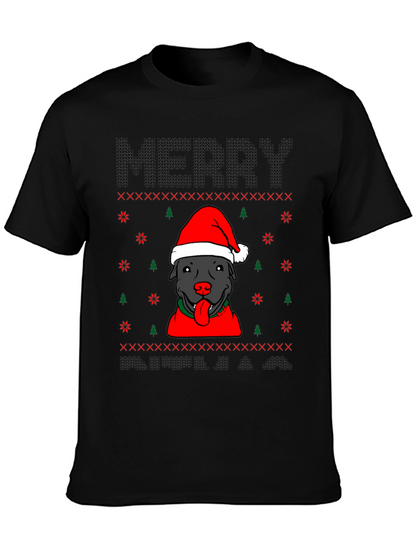 Camiseta Navideña Perro Pitbull Festiva