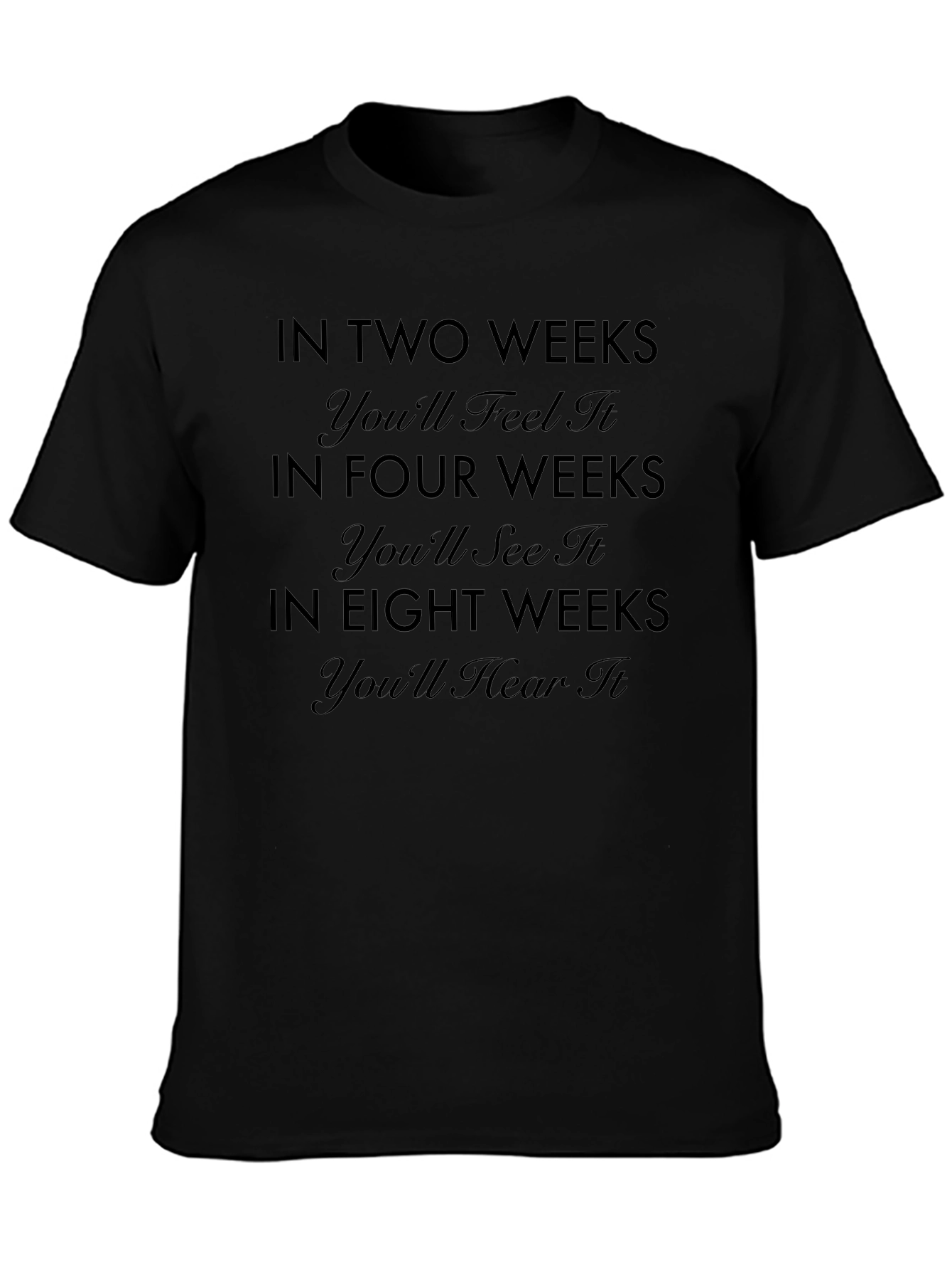 Camiseta Negra: En Dos Semanas lo Sentirás