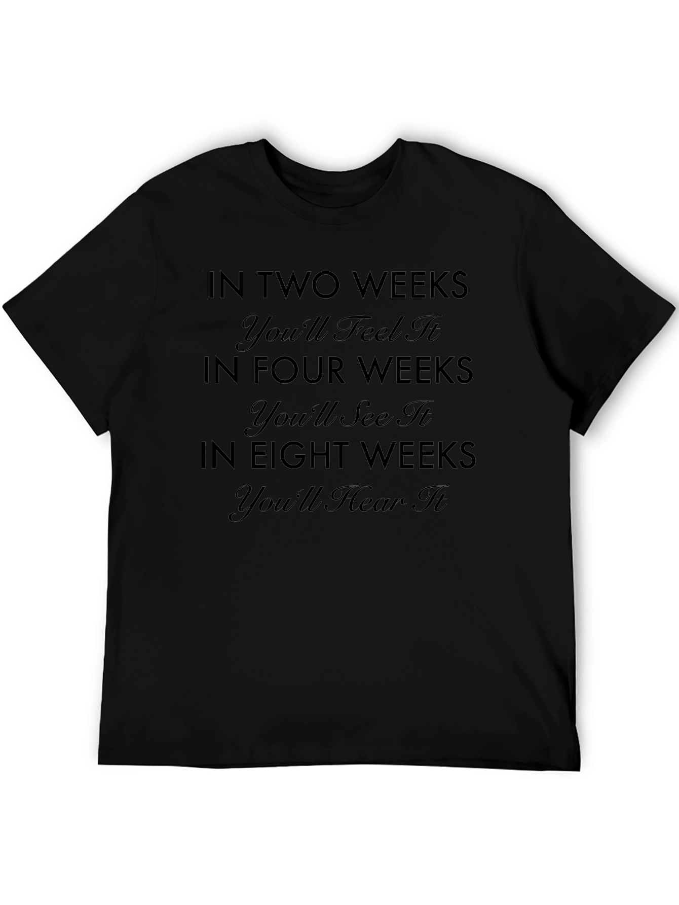 Camiseta Negra: En Dos Semanas lo Sentirás