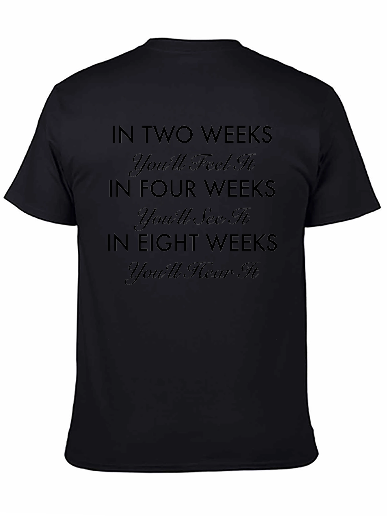 Camiseta Negra: En Dos Semanas lo Sentirás
