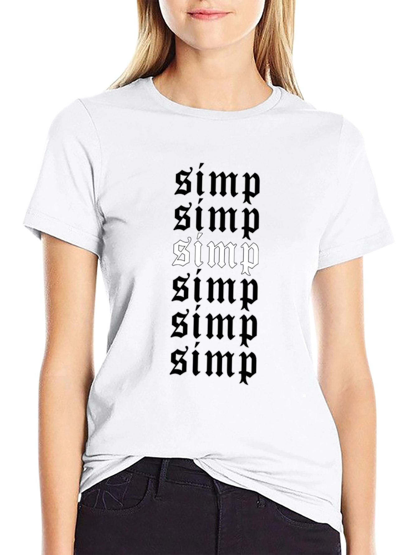 Camiseta Negra con Diseño Simp Gótico