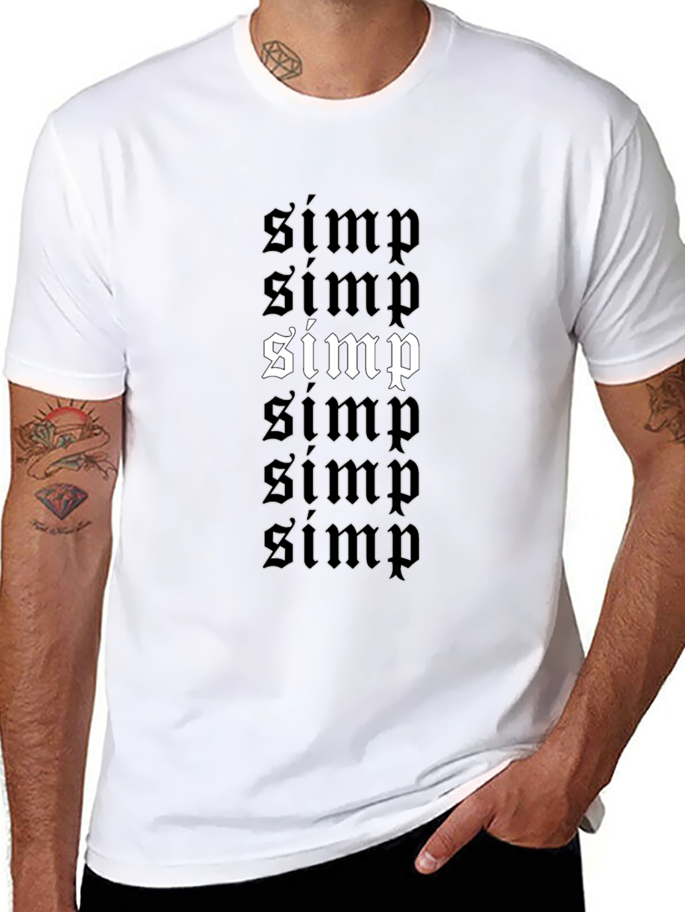 Camiseta Negra con Diseño Simp Gótico