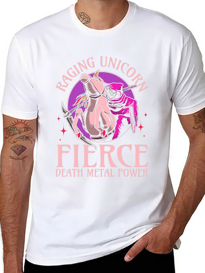 Camiseta Negra Raging Unicorn Fierce