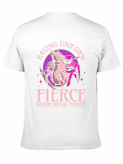 Camiseta Negra Raging Unicorn Fierce