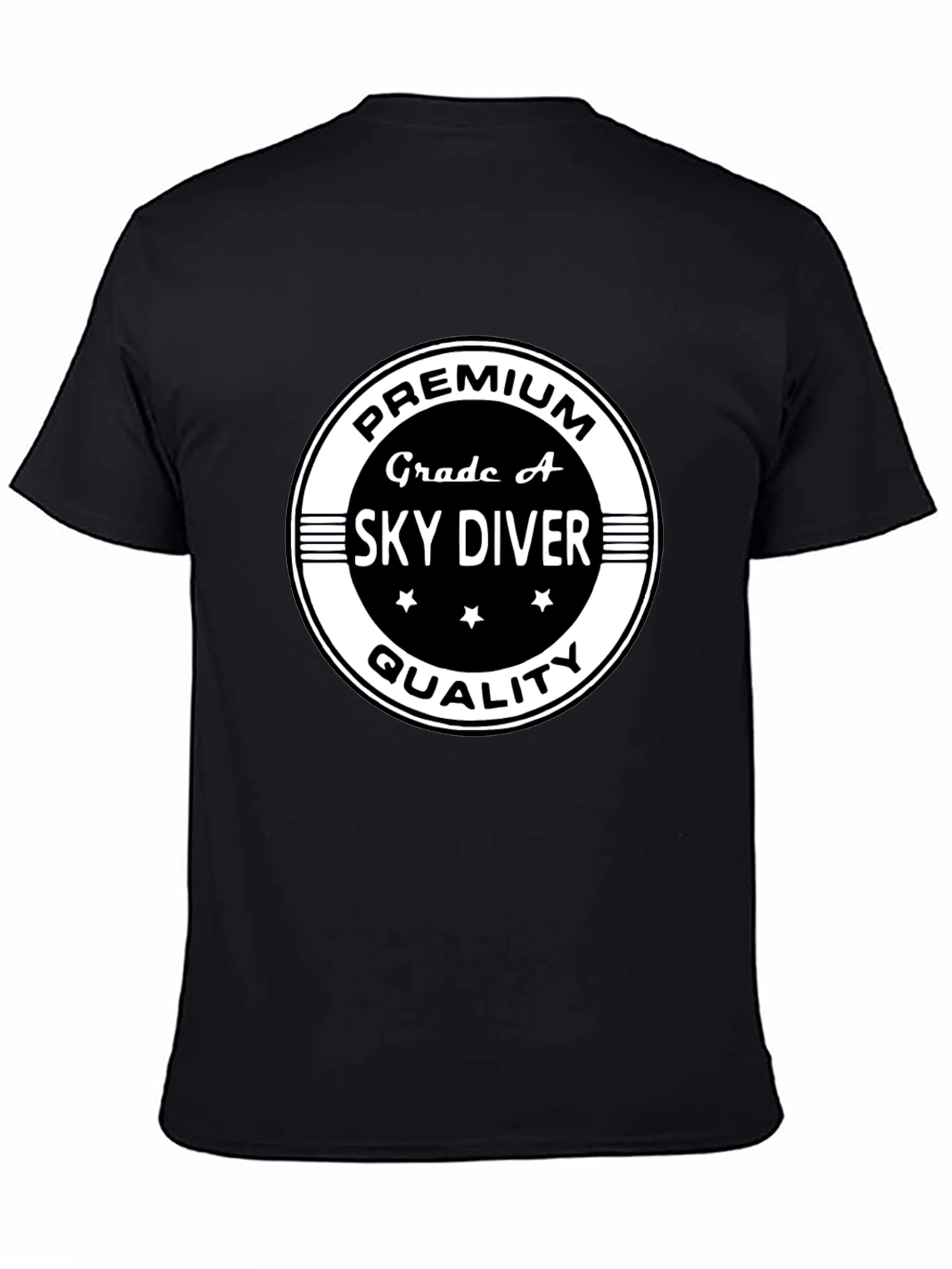 Camiseta Negra Premium Sky Diver Calidad