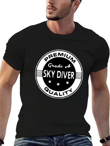Camiseta Negra Premium Sky Diver Calidad