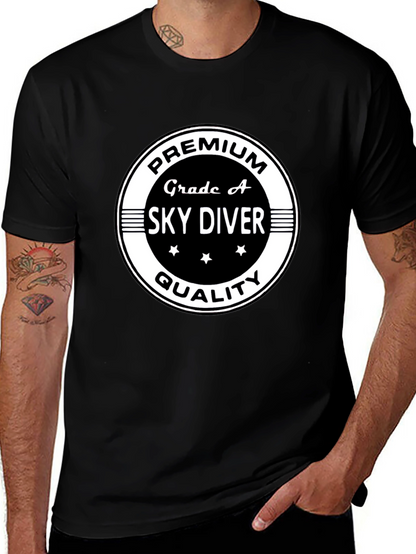 Camiseta Negra Premium Sky Diver Calidad