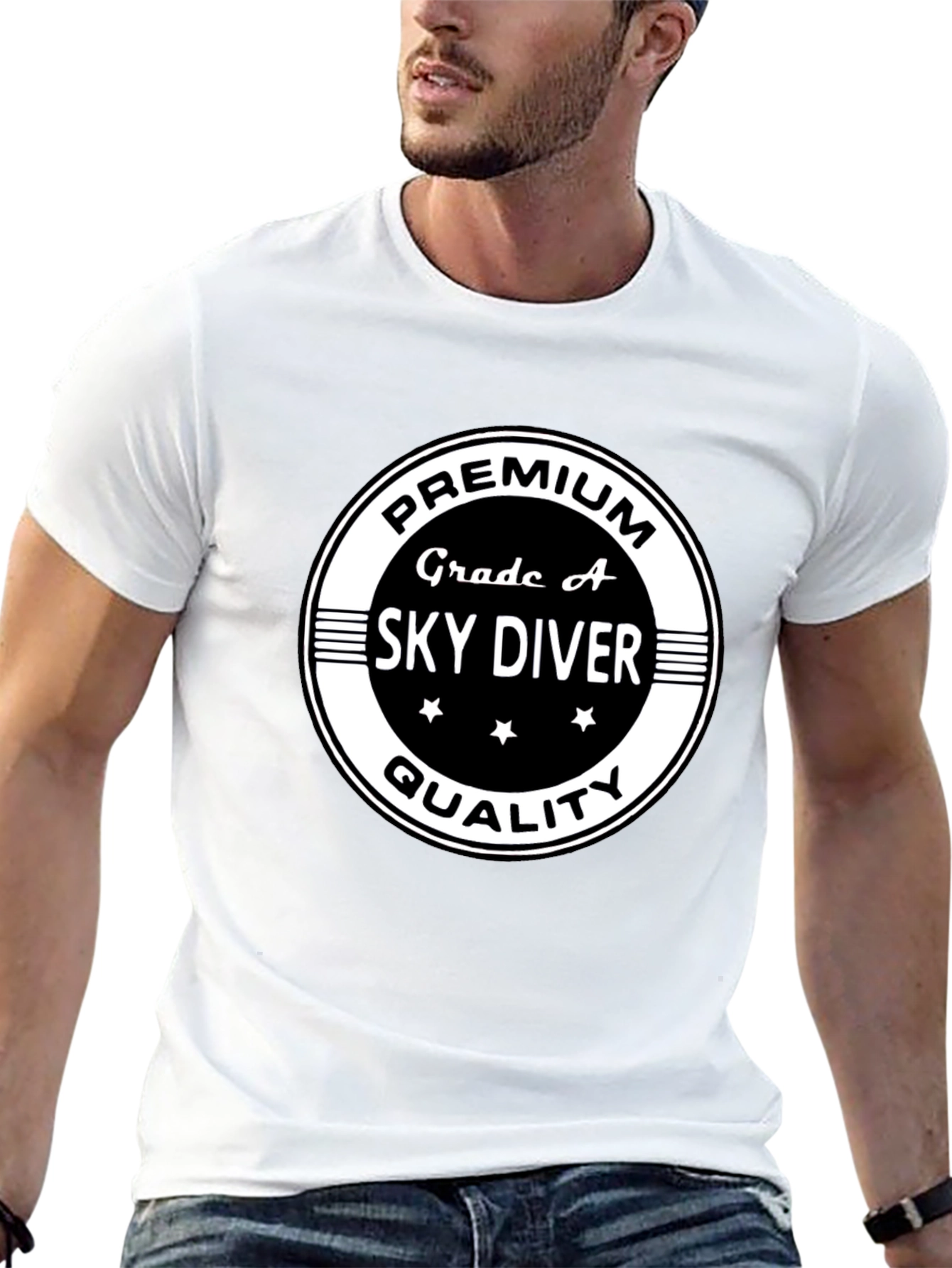 Camiseta Negra Premium Sky Diver Calidad