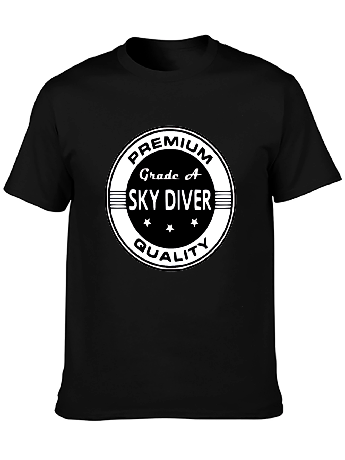 Camiseta Negra Premium Sky Diver Calidad