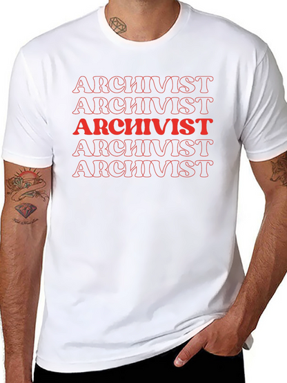 Camiseta Archivista Roja y Negra para Hombre