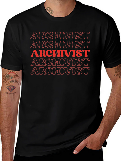 Camiseta Archivista Roja y Negra para Hombre