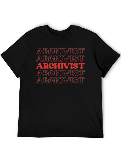 Camiseta Archivista Roja y Negra para Hombre