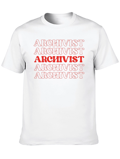 Camiseta Archivista Roja y Negra para Hombre