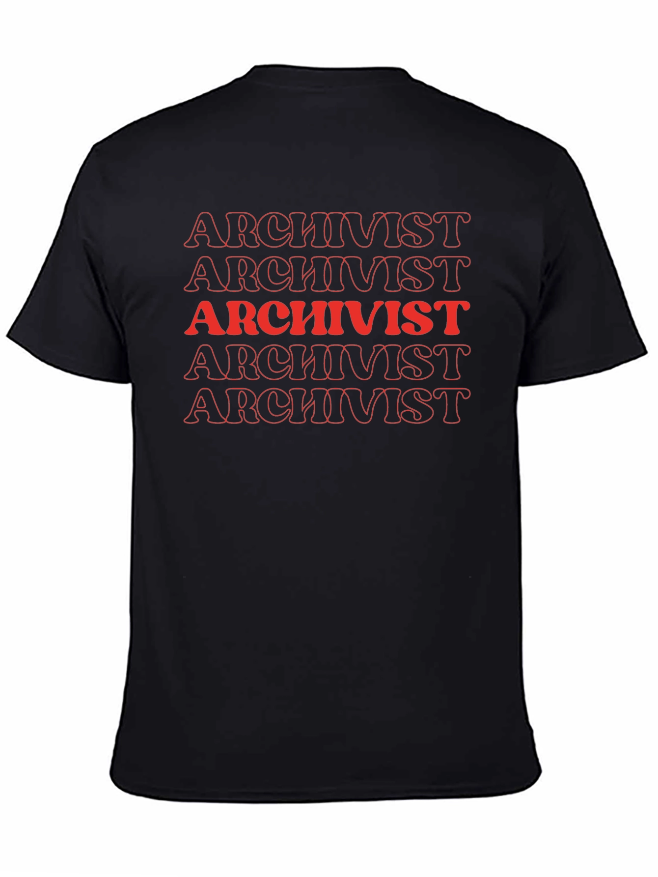 Camiseta Archivista Roja y Negra para Hombre