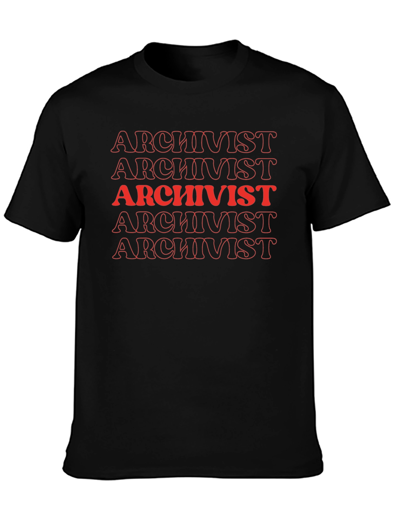 Camiseta Archivista Roja y Negra para Hombre