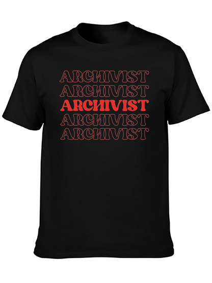 Camiseta Archivista Roja y Negra para Hombre