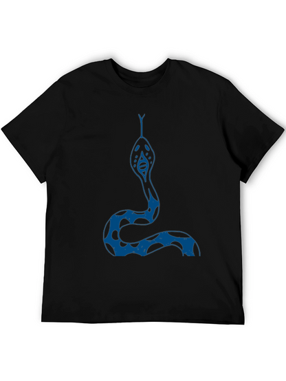 Camiseta Negra con Diseño de Serpiente Azul