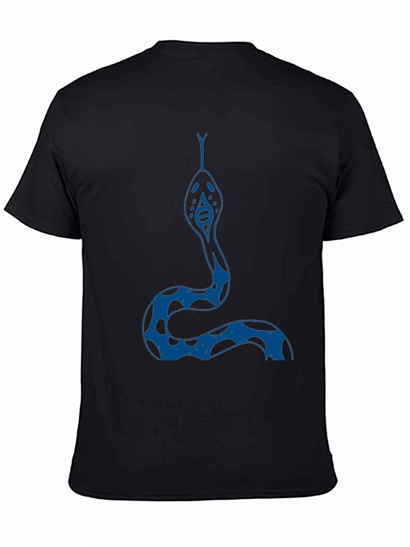 Camiseta Negra con Diseño de Serpiente Azul