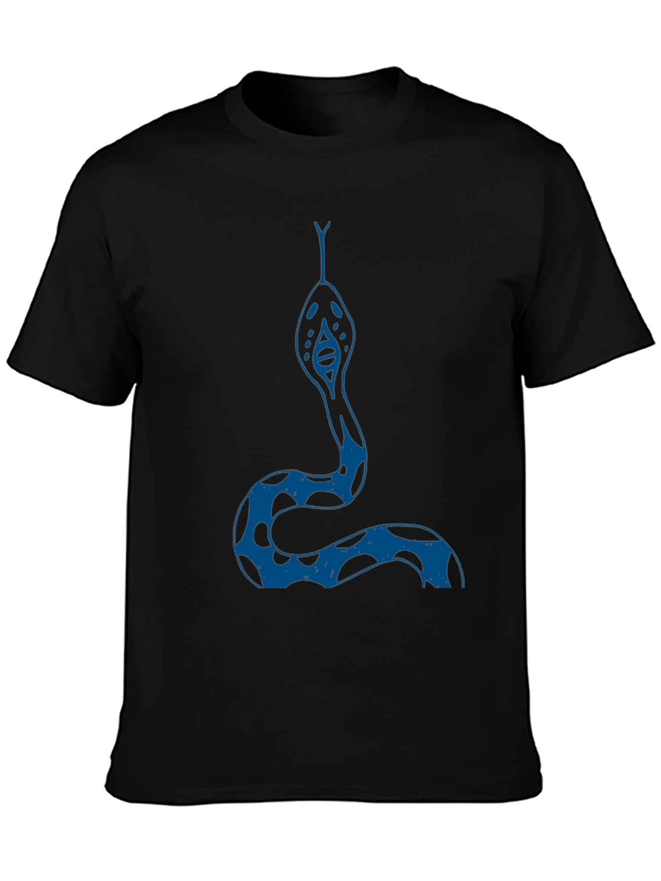Camiseta Negra con Diseño de Serpiente Azul