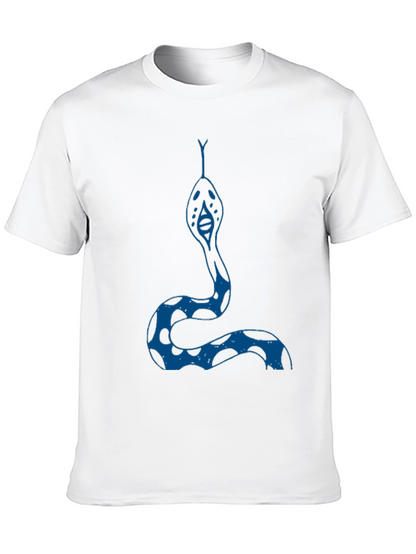Camiseta Negra con Diseño de Serpiente Azul