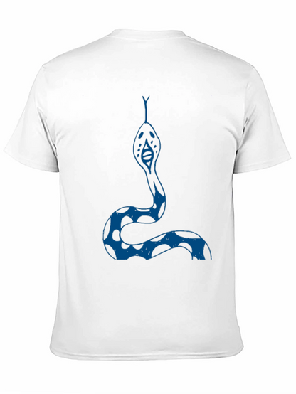 Camiseta Negra con Diseño de Serpiente Azul