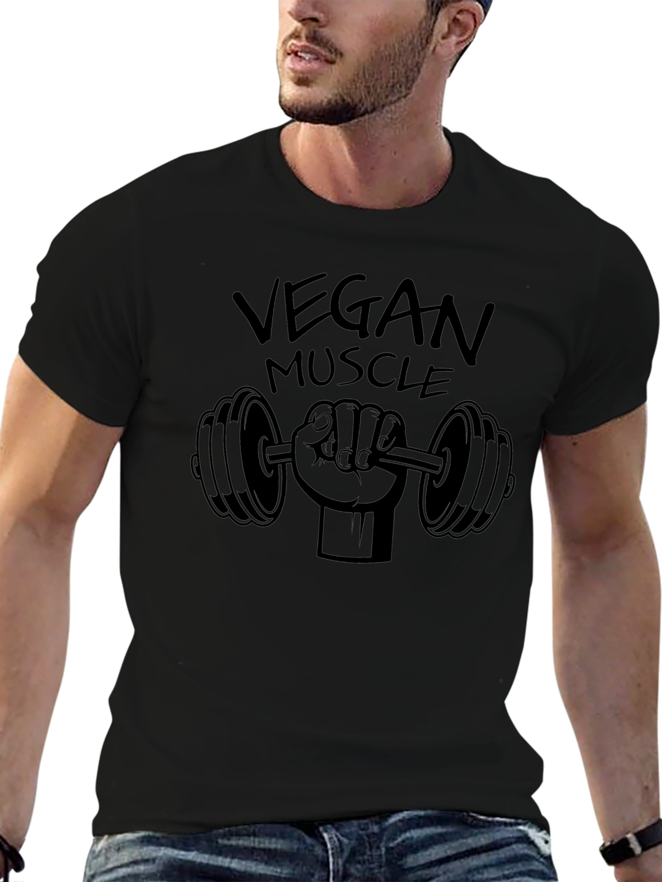 Camiseta Negra Vegan Muscle Fitness
