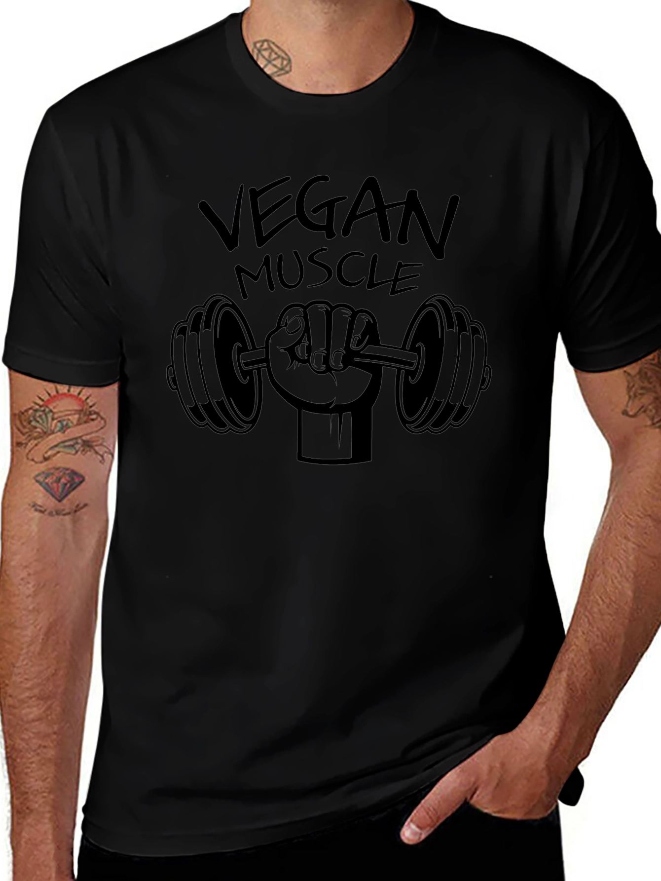 Camiseta Negra Vegan Muscle Fitness