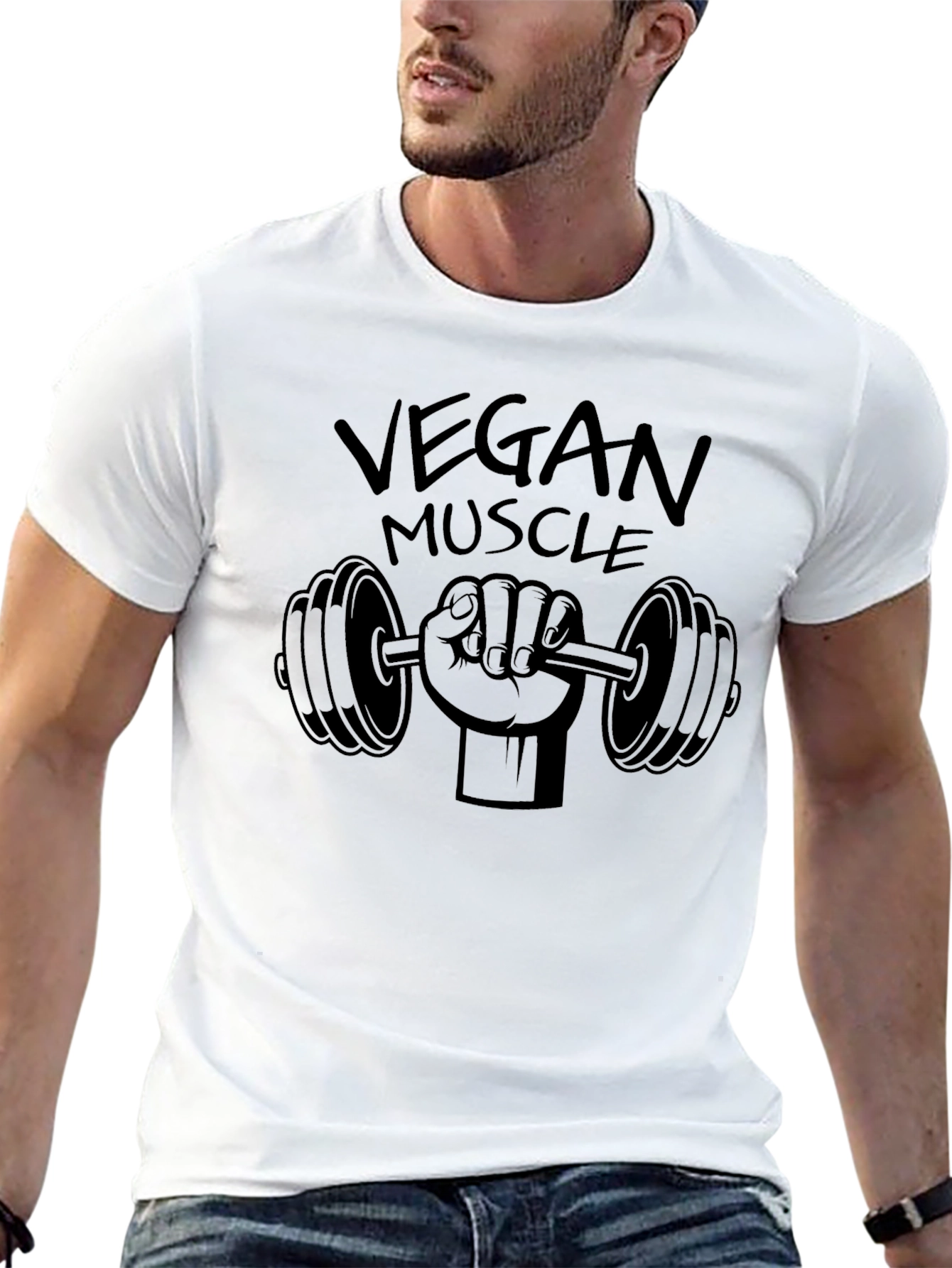 Camiseta Negra Vegan Muscle Fitness
