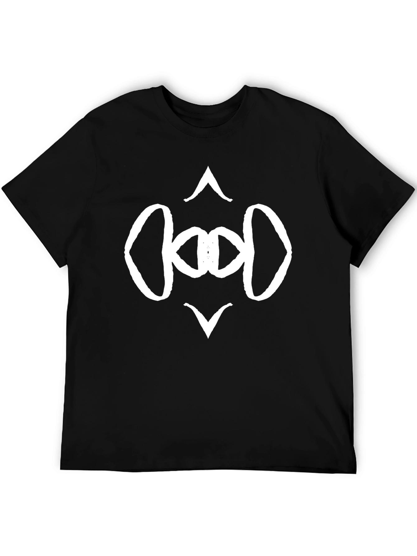 Camiseta Negra con Diseño Abstracto en Blanco